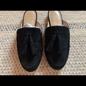 Black Suede Crown & Ivy Mules